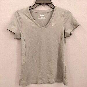 Fila Sport Gray True Dry Moisture Wicking Stretch T Shirt Women's S Athleisure